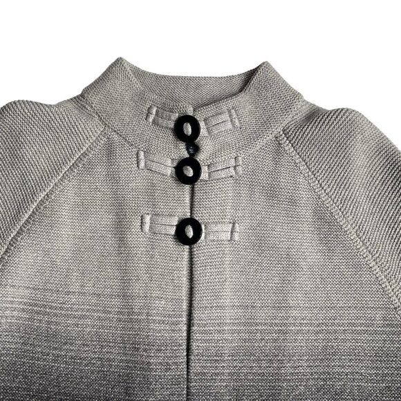 Jones New York Knit Cardigan PM Grey Black Ombre Sweater 100% Cotton Office Work - Picture 6 of 11